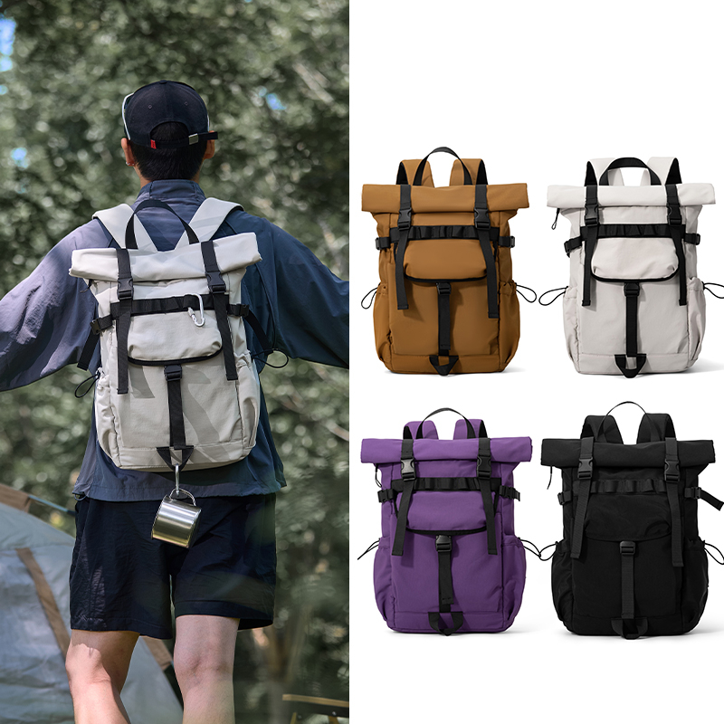 Hiking Backpack Waterproof - 새로운 남성용 롤타입 확장형 여행 백팩