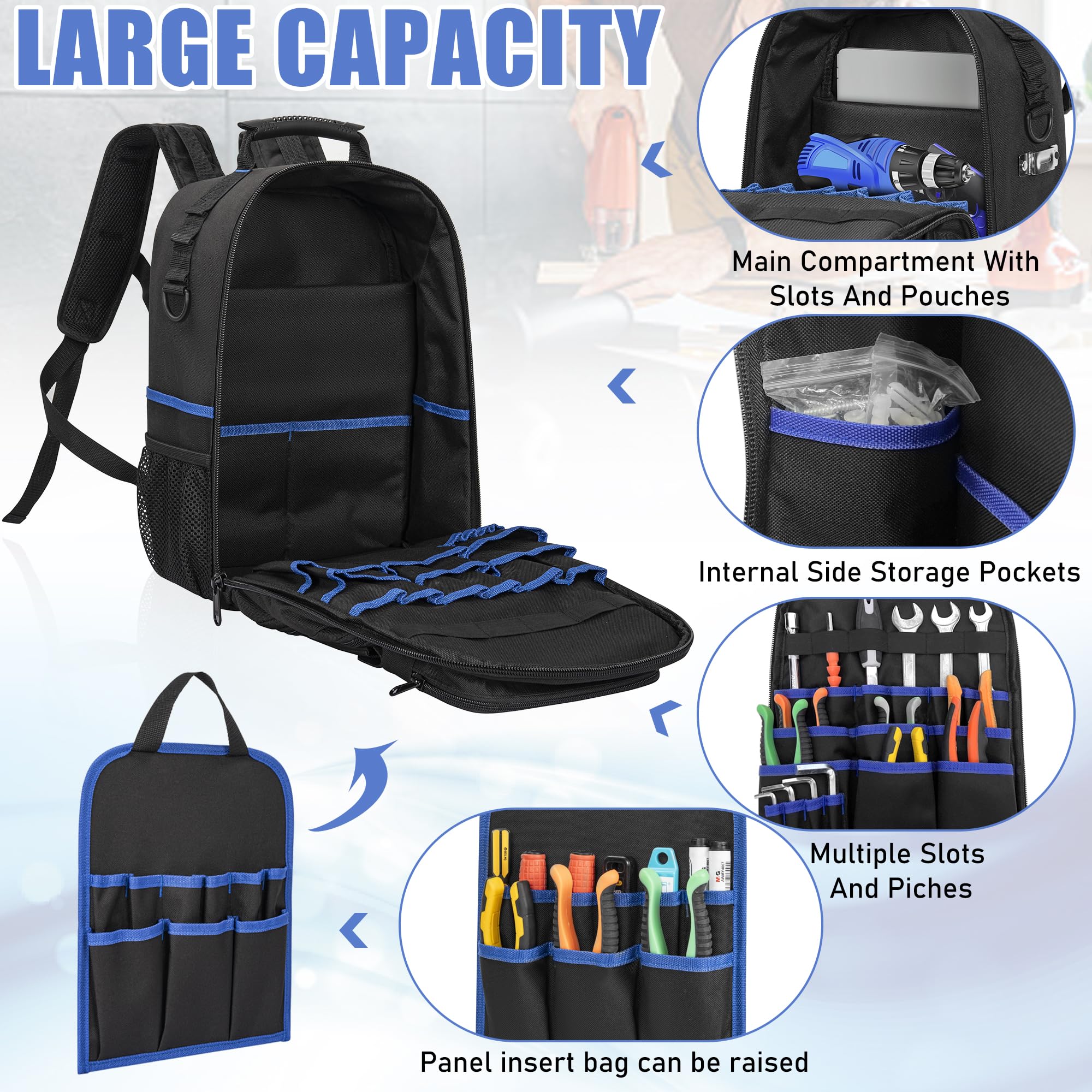 고강도 지퍼가 장착된 프리미엄 YKK 지퍼와 강화된 스 - Backpack Insert Organizer 리뷰 및 가격