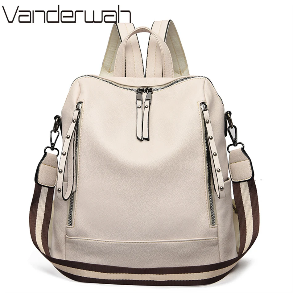 브랜드 럭셔리 배낭 부드러운 가죽 방수 배낭, 프레피  - School Backpack Teen 리뷰 및 가격